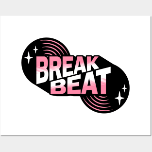 BREAKBEAT  - Retro Vinyl (Pink) Posters and Art